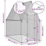 Chicken Cage Silver 200x100x190 cm Galvanised Steel 172550