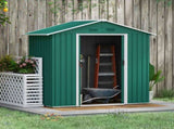 6.5ft x 3.5ft Metal Garden Storage Shed for Outdoor Tool Storage with Double Sliding Doors and 4 T3398P325245
