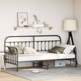 Daybed Frame Black 100 x 200 cm Powder-Coated Steel 42002633