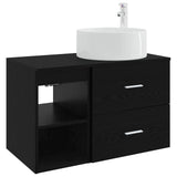 Bathroom Furniture Set 2 pcs Black Oak Engineered Wood 3403929