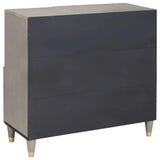 Sideboard Grey and Gold 80 x 33 x 75 cm Solid Mango Wood 4018799