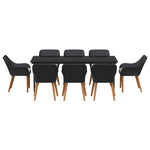 Garden Dining Set with Cushion 9 pcs Black Poly Rattan 3261669