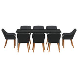 Garden Dining Set with Cushion 9 pcs Black Poly Rattan 3261669