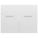 ZNTS 2 Piece Bathroom Furniture Set High Gloss White Engineered Wood 804788