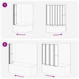 Shower Screen Folding Black 168 x 140 cm Aluminium 42009756