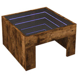 Coffee Table with Infinity LED Smoked Oak 50x50x30 cm 847606