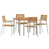 Garden Dining Set 5 pcs Solid Acacia Wood and Stainless Steel 3334774