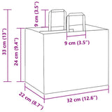 Paper Bags 250 pcs with Handles Yellow 32x22x24 cm 4102015
