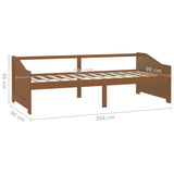 ZNTS 3-Seater Day Bed without Mattress Honey Brown 90x200cm 322166