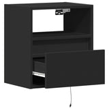 TV Wall Cabinets with LED Lights 2 pcs Black 41x31x45 cm 852316