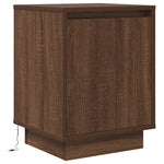 ZNTS Bedside Cabinet with LED Lights Brown Oak 38x34x50 cm 861277