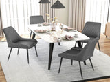 Set Of 2 Quilted PU Leather Dining Chairs with Metal Frame 4 Legs Foot Caps Home Seating Modern T3398P328161