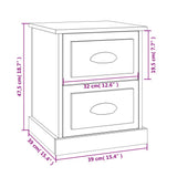Bedside Cabinet Sonoma Oak 39x39x47.5 cm Engineered Wood 816150