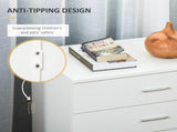 Chest of Drawers, 4 Drawers Storage Cabinet with Metal Rails, Anti-Tip for Playroom, Nursery Room, T3398P344249