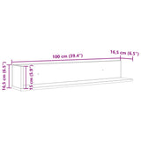 Wall Shelves 2 pcs Sonoma Oak 100x16.5x16.5 cm Engineered Wood 860042