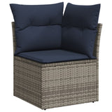 Garden Sofa 4 pcs Grey and navy 62 x 62 x 69 cm Poly rattan 366163