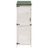Garden Shed with Roof White 59.5 x 56 x 176.5 cm Solid Fir Wood 42033445