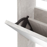 Shoe Cabinet with Mirror 3-Layer Concrete Grey 63x17x102.5 cm 342636