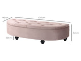 Semi-Circle Ottoman Storage Bench, Bed End Bench, Tufted Upholstered Window Seat Footrest Stool with T3398P344709