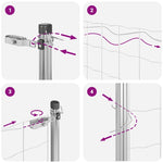 ZNTS Welded Wire Fence with 13 Posts 0.6x25 m Galvanised Steel 3351601