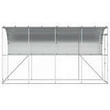 Against Wall Chicken Coop Silver 400 x 100 x 215 cm 3434706