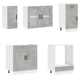 8 Piece Kitchen Cabinet Set Kalmar Concrete Grey Engineered Wood 3314815