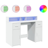Desk with LED Lights White 120x55x91 cm Engineered Wood 3309411