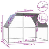 Chicken Cage Silver and Grey 3x2x2 m Galvanised Steel 155889