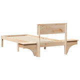 Bed Frame with Headboard Brown 75 x 190 cm Solid Pine Wood 873472