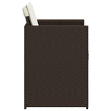 Garden Chairs with Cushions 4 pcs Brown Poly Rattan 364986