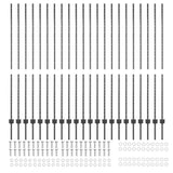 Embedded Fence Post 22 pcs Grey 200 cm Powder-Coated Steel 3335942