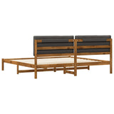 Bed Frame with Upholstered Headboard Natural and Dark Grey 3405074