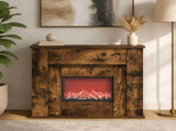 Fireplace with LED Strip Smoked Oak 63 x 20 x 54.5 cm 8021099