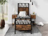 Metal bed, 3FT single bed 90x190cm, With 2 drawerss, Durable and Sturdy, Youth bed, Storage bed for N604P283076B