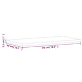 Table Top 80x40x2.5 cm Rectangular Solid Wood Beech 3188882
