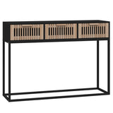 Console Table Black 105x30x75 cm Engineered Wood and Iron 352107