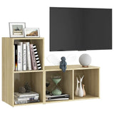 TV Cabinets 2 pcs Sonoma Oak 72x35x36.5 cm Engineered Wood 3079946