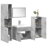 5 Piece Bathroom Furniture Set Concrete Grey Engineered Wood 3324877