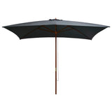 Garden Parasol with Wooden Pole 200x300 cm Anthracite 44513