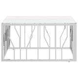 Coffee Table Silver 80x80x40 cm Stainless Steel and Glass 350059