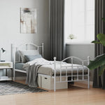 Metal Bed Frame without Mattress with Footboard White 80x200cm 353497