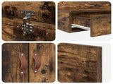 Storage Bed Frame with Drawer Smoked Oak 75 cm Engineered Wood 3335681