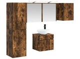 Bathroom Cabinet Set 5 pcs Smoked Oak Engineered Wood 3407347