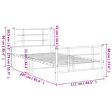 Bed Frame Black Powder-Coated Steel 107x203 cm Metal Bed Frame 355575