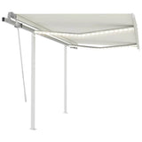 3069922 Manual Retractable Awning with LED 3,5x2,5 m Cream