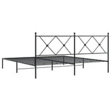Metal Bed Frame without Mattress with Headboard Black 183x213cm 376507