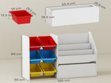 Toy Storage Unit, 3-Tier Toy Organiser Shelf with 6 Removable Storage Bins for Bedroom, Nursery, T3398P421976