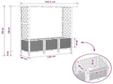 Raised Bed with Trellis and Roof Brown 162.5 x 40 x 142 cm PP 3423116