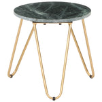 ZNTS Coffee Table Green 40x40x40 cm Real Stone with Marble Texture 286444