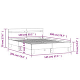 Bed Frame Concrete grey Engineered wood 140 x 200 cm Durable 3207423